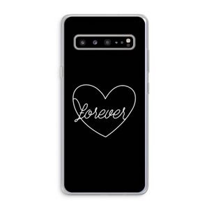 Forever heart black: Samsung Galaxy S10 5G Transparant Hoesje
