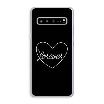 Forever heart black: Samsung Galaxy S10 5G Transparant Hoesje