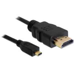 Delock 82664 HDMI-kabel HDMI Aansluitkabel HDMI-A-stekker, HDMI-micro-D-stekker 2 m Zwart 4K UHD, Vergulde steekcontacten