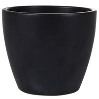 Steege Bloempot - zwart - Scandinavische look - keramiek - 18 x 16 cm - Plantenpotten - thumbnail