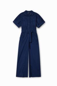 Worker-jumpsuit met broderie anglaise - BLUE - XL