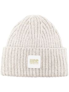 UGG bonnet nervuré à patch logo - Gris