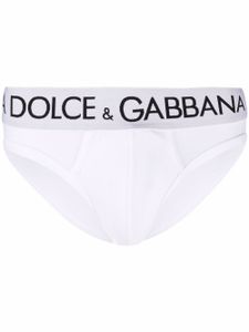 Dolce & Gabbana slip à taille à logo - Blanc