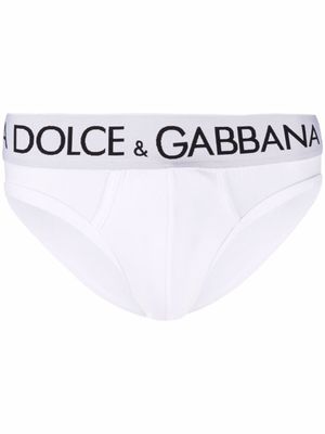 Dolce & Gabbana slip à taille à logo - Blanc