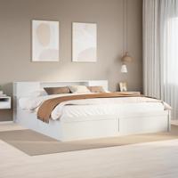 Bedframe zonder matras massief grenenhout wit 180x200 cm