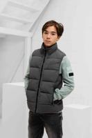 Malelions Matt Crinkle Padded Bodywarmer Kids Donkergrijs - Maat 140 - Kleur: Donkergrijs | Soccerfanshop