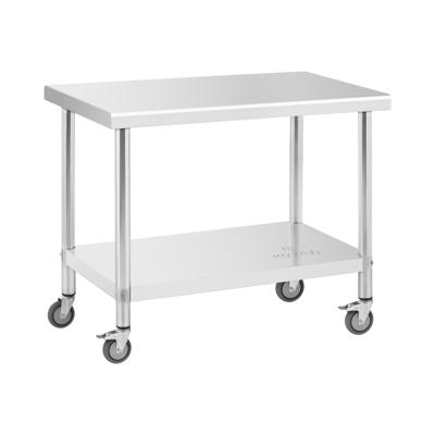 RVS tafel met wielen - PREMIUM - 60 x 100 cm - 155 kg - Royal Catering