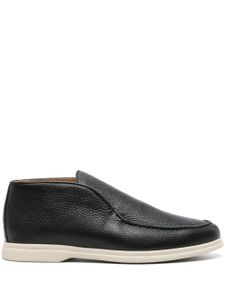 Corneliani pebbled leather high-top loafers - Noir