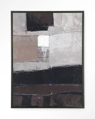 Urban Cotton Wandkleed 'Abstract 4' 80 x 110cm in Floating Frame - black