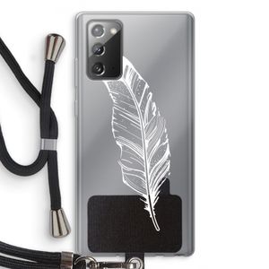 Pluim: Samsung Galaxy Note 20 / Note 20 5G Transparant Hoesje met koord
