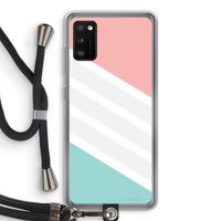 Strepen pastel: Samsung Galaxy A41 Transparant Hoesje met koord
