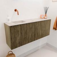 Toiletmeubel Mondiaz Joya Dlux | 100 cm | Meubelkleur Dusk | Faye wastafel Nata Wasbak Links | Zonder kraangat(en)