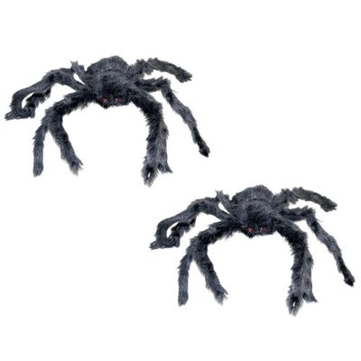 3x stuks halloween/Horror decoratie spin zwart 60 cm