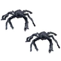 3x stuks halloween/Horror decoratie spin zwart 60 cm - thumbnail