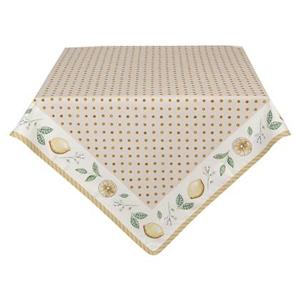 Clayre & Eef Tafelkleed 100x100 cm Beige Geel Katoen Vierkant Citroen