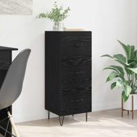 Dressoir met lade Zwart eiken 34 x 34.5 x 90 cm Bewerkt hout