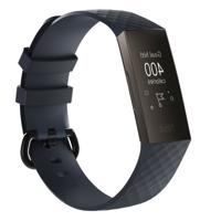 Diamond patroon siliconen polsband horlogeband voor Fitbit charge 3 (marineblauw)