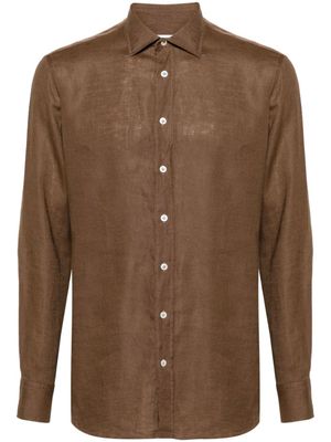 Lardini chemise en lin à manches longues - Marron
