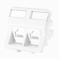 Molex WNC-00031-02 Molex PowerCAT 6 UTP 2 x RJ45 inbouw module , wit, 50 x 50 mm Molex WNC-00031-02 Molex PowerCAT 6 UTP 2 x RJ45 inbouw module , wit, 50 x 50 mm