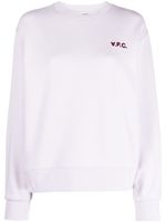 A.P.C. sweat en coton à logo imprimé - Violet