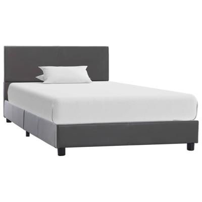 Bedframe kunstleer grijs 90x200 cm
