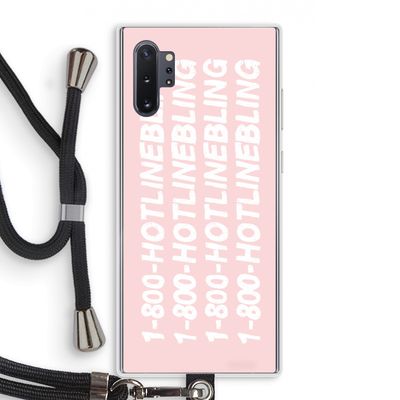 Hotline bling pink: Samsung Galaxy Note 10 Plus Transparant Hoesje met koord