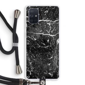 Zwart marmer: Samsung Galaxy A71 Transparant Hoesje met koord