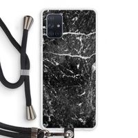 Zwart marmer: Samsung Galaxy A71 Transparant Hoesje met koord