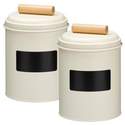 Voorraadpotten met krijtbord etiketten - 2x - 14 x 20 cm - metaal - wit - keuken voorraadpotten Voorraadpotten met krijtbord etiketten - 2x - 14 x 20 cm - metaal - wit - keuken voorraadpotten