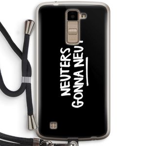 Neuters (zwart): LG K10 (2016) Transparant Hoesje met koord