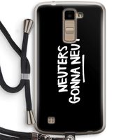 Neuters (zwart): LG K10 (2016) Transparant Hoesje met koord