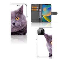 Apple iPhone 14 | Telefoonhoesje | Met pasjeshouder | Kat