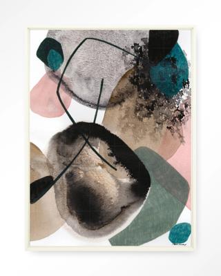 Urban Cotton Wandkleed 'Splash' 80 x 110cm in Floating Frame - off white