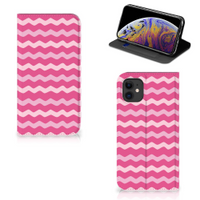 Apple iPhone 11 Hoesje met Magneet Waves Pink