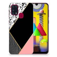 Samsung Galaxy M31 | TPU Hoesje | Zwart Roze Vormen