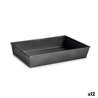 Vierkante mal Kinvara CK31470 CK31470 Donker grijs Metaal Koolstofstaal 24 x 6,5 x 36,5 cm 36,5 x 6 x 24 cm (12 Stuks)