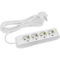 Decon Stekkerdoos met Verlengsnoer - 4 Stopcontacten. 5 Meter. Wit