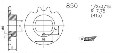 ESJOT voortandwiel "0850"