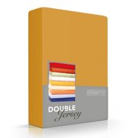 Romanette Luxe Dubbel Jersey Hoeslaken - Okergeel 140/160 x 200/210/220 cm - thumbnail