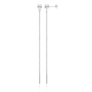 Zilverkleurige Ketting Oorbellen Dames van Edelstaal - 100mm