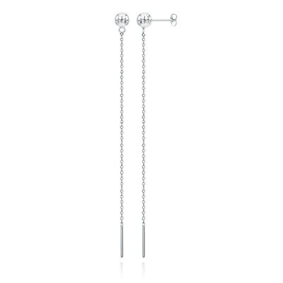 Zilverkleurige Ketting Oorbellen Dames van Edelstaal - 100mm