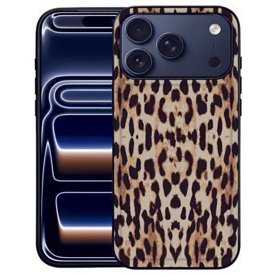 Leopard iPhone 17 Pro Max TPU Hoesje | PU Kunstleer Achterkant