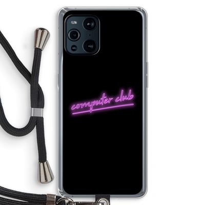 Vice Black: Oppo Find X3 Pro Transparant Hoesje met koord