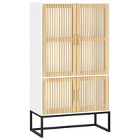 vidaXL Hoge kast 70x35x125 cm bewerkt hout wit - thumbnail