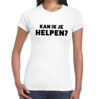 Kan ik je helpen beurs/evenementen t-shirt wit dames