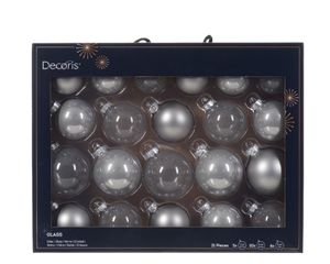 Kerstbal glas d7 cm mgrs ass 21st kerst - Decoris