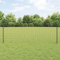 VidaXL Hek met paal grijs 0,8 x 10 m staal en pvc