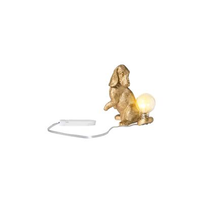 Lampje teckel laag - goudkleurig - 9x7.5x5 cm