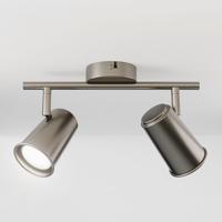 Riga - LED plafondlamp - 10 Watt 800 Lumen - 2 spots - 6000K Daglicht wit - Draaibaar en dimbaar - GU10 - Kantelbaar - Plafondspot - IP20 Voor binnen - RVS