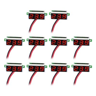 10 stuks 0 36 inch 2 draden digitale spannings meter kleur licht display meten spanning: DC 2.5-30V (rood)